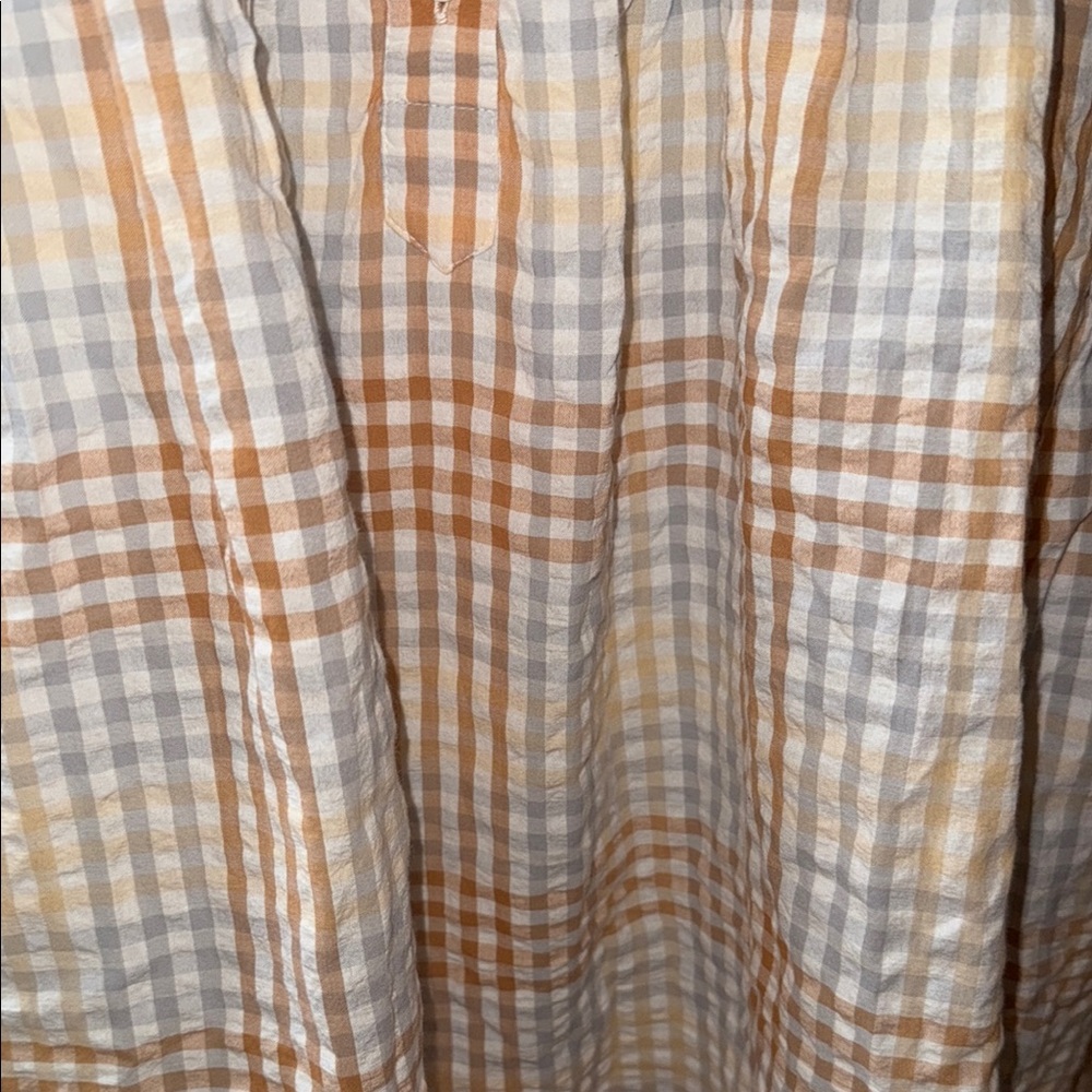 NWT Madewell Summer Mini Dress Cap Sleeve Dress Gingham Orange Gray White Size M - Picture 3 of 6